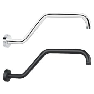 Sturdy Stainless Steel Wall Mounted Shower Arm in Matte Black Designs for Fixed and Handheld Head Easy Installion