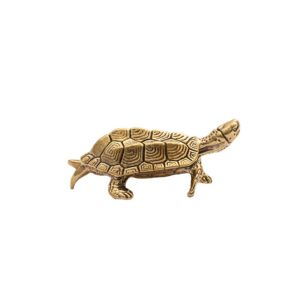 OKDEALS01 Micro-carved Solid Copper Longevity Turtle Living Room Personal Collection Craft Gift Tortoise Statue Brass Tortoise Turtle Figurines  Ornaments