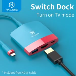 🥇✅SG READY STOCK✅Hagibis Switch Dock TV Dock for Nintendo Switch Portable Docking Station USB C to 4K HDMI-compatible USB 3.0 Hub for Macbook Pro