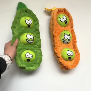 Engaging Squeaky Dog Toy with Crinkle Paper and Pea Ball for Interactive Play Enrichment