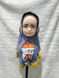 Hijab Anak Boba Bear Bahan Jersey Jilbab Anak Perempuan Kerudung Jersey