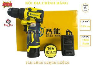 (CHÍNH HÃNG NỘI ĐIA) Máy Khoan Pin 16 V PINNENG Không Chổi Than Đầu Kẹp Autolook 10mm