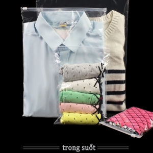 10 cây Túi Zip Lụa Mờ Túi Nhựa PE Trong Suốt Đựng Quần Áo Giày Dép Phụ Kiện Đa Năng Có Lỗ Y