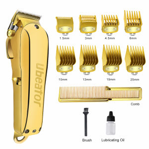 Ubeator Hair cutting machine gold metal barbershop cutter haircut Cordless hair clipper hair trimmer 100-240V cut electric rechargeable