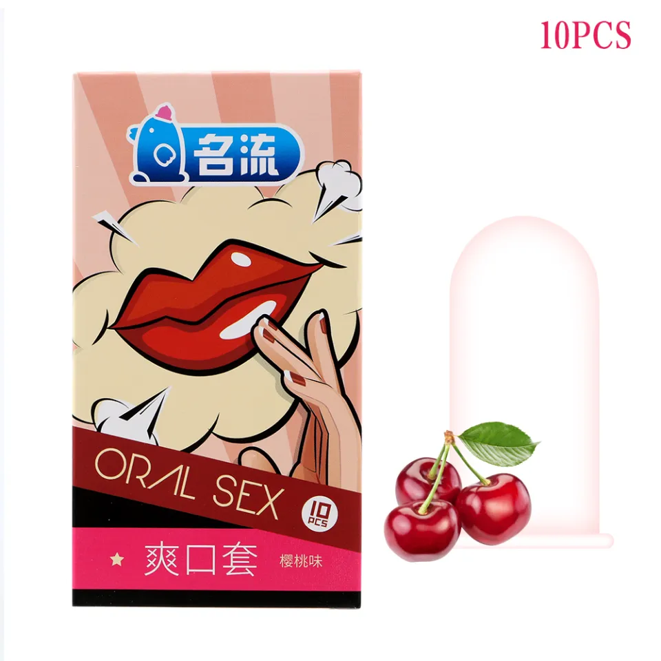 Sex Condom Cherry Flavor Natural Latex Condoms for mouth Sex Toys for Men  Penis Sleeve 10pcs/box | Lazada