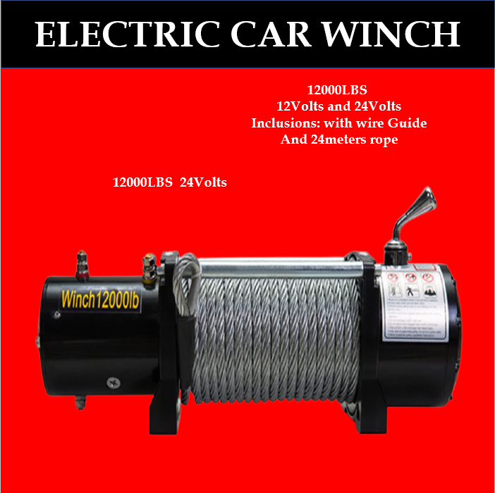 Toyu 12000LBS 12V/ 24V ROAD PORTABLE VEHICLEMOUNTED ELECTRIC CAR WINCH