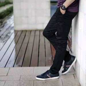 Celana Chino Pria Full Length Slim Fit Warna Solid Gaya Pantai - GRAFFITY