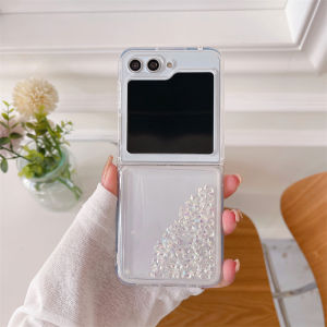 Glitter Rhinestones Case for Samsung Z Flip 6 Dynamic Glossy Drill Liquid Telephone Cover Luxury Folding Screen Shell Women Capa