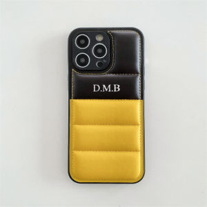 Customized Gold & Silver Name Leather Phone Case For iPhone 13 14 15 16 17 Pro Max 14 15 plusCover Full Coverage Lens protection