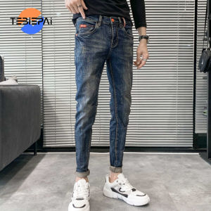 Mens Jeans 2024 New Spring and Autumn Korean Edition Trendy Slim Fit Fashion Brand Handsome Casual Versatile Jeans Youth High Quality Jeans