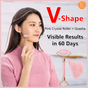 💖Christmas Gift💖 Pink Roller Natural Jade GuaSha Set Eyes Face Body Massage Rose Quartz Gua Sha