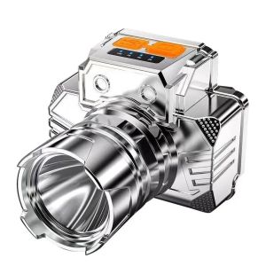 Headlamp rechargeable strong flash light head-mounted flashlight waterproof headlamp waterproof Japan original flashlight water resistant laser headlight can charge your phone camping fishing work light outdoor long shot head mounted head torch