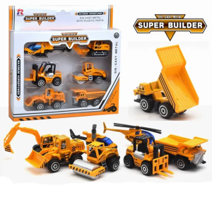 6 Pcs 1:64 Scale Collectible Construction Vehicle Toy Trucks