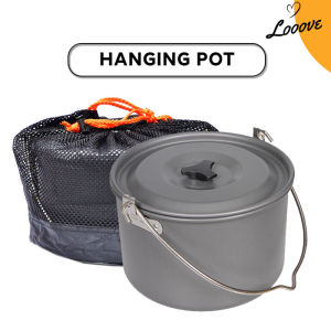 Hanging Pot Camping/ Alat Masak Panci Gantung 4L + ada Tas