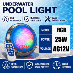 LED Pool Light 30CM RGB Underwater Lamp IP68 Waterproof Bright Swimming Pool Light