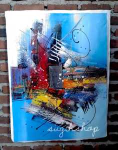 LUKISAN ABSTRACT UKURAN 80cm x 60cm >LUKISAN TANPA BINGKAI