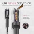 TYMO Automatic Rotating Curling Iron - TYMO CURLPRO Beach Waves 1 Inch Curling Wand, Portable Hair Curler, 500 Million Ionic, Dual Voltage & Lightweight for Travel, Ceramic Coating, Metallic Gray. 