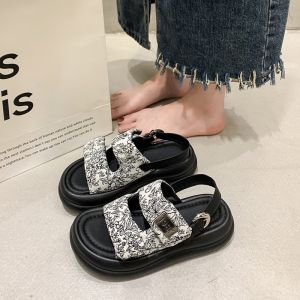 [Free Shipping] Chinese-Style Velcro Thick-Soled Sports Sandals For Women Summer Outdoor Wear Soft-Soled Lightweight Casual Beach Roman Shoes