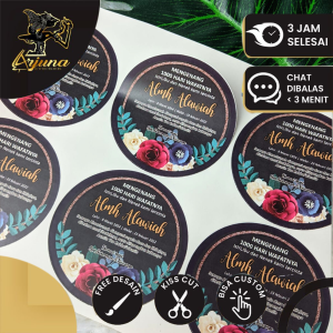 2-4 Stiker Tahlil Haul Pengajian Mengenang Wafatnya 40 100 1000 Hari Meninggal Sticker Tahlilan