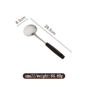 MLADEN Stainless Steel Mushroom Spatula with Wooden Handle Wok Spatulas for Kitchen Use Cooking Utensils Spatula for Cooking