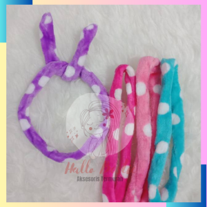Halobestie / Bandana / Bando / Bando Korea / Bandana Kawat Korea Bludru Bulu Motif Headband Bulu Bando Bunny Chibi Bandana Korea