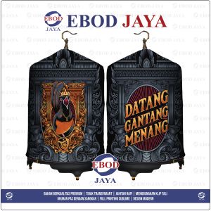 Kerodong Sangkar Mural Burung Premium Motif Kocak - Warna Navy/Maroon