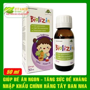 Biolizin Bổ sung kẽm hữu cơ vị Đào giúp bé ăn ngon tăng sức đề kháng | Nhập khẩu chính hãng Tây Ban Nha