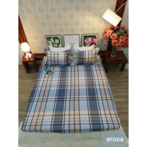 Bộ Ga Cotton Hàn Quốc + Đôi vỏ gối ga chun bọc đệm dưới 10cm kèm vỏ gối cùng màu cao cấp