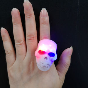 Halloween LED Glowing Ring Halloween Light Up Luminous Finger Ring Toys Horror Pumpkin Spider Finger Rings Glow in The Dark Party Supplies