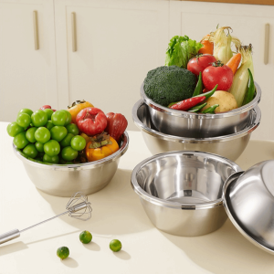 MAXG Loại dùng cho thực phẩm Bát inox Đa năng Đậm đặc Bát ăn cho chó lớn Bền bỉ Ổn định Bát trộn sâu lòng Sử dụng trong nhà bếp