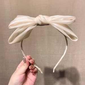 Mesh Bow Headband Elegant Bright Silk Hairband Fashion Headwear for Girls Women