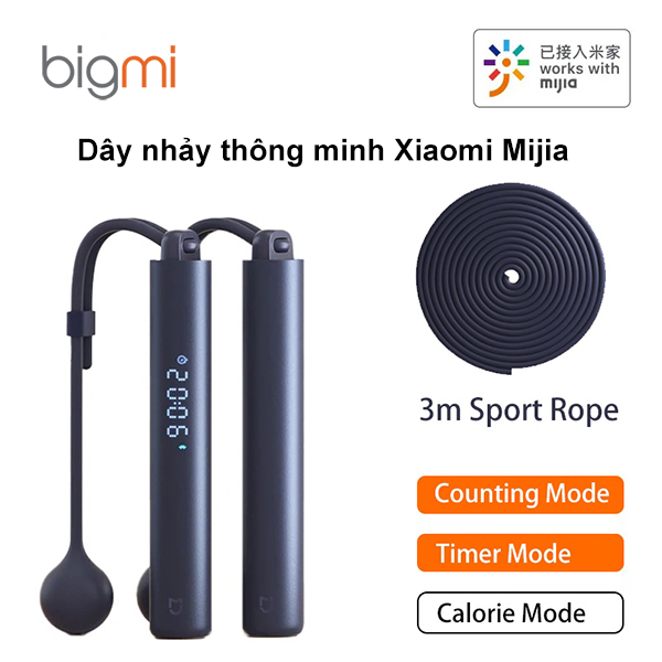 Dây nhảy Xiaomi Mijia không dây thông minh đếm số và hướng dẫn tập bằng ...