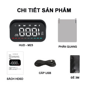 Bộ hiển thị tốc độ hắt kính lái HUD-M23 kết nối qua cổng USB
