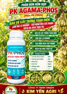 (Chai 1 Lít) Phân bón hỗn hợp PK AGAMA-PHOS [Hiệu PK PHOS]: bảo vệ cây trồng toàn diện làm già lá nhanh tạo mầm hoa cực mạnh kích ra hoa trái vụ