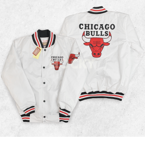 HOCKY - Jaket Baseball Varsity Hitam Bordir Chicago Bulls Untuk Pria Wanita