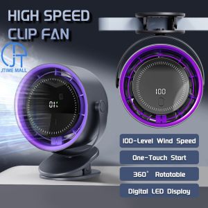 Comfast Turbo Fan Desk Fan Mute Clip Fan Portable Fan Rechargeable Electric Fan 100 Speed Strong Wind Cooling