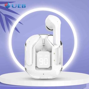 Wireless Headphones Transparent In-Ear Earphone LED Power Digital Display Bluetooth-compatible 5.3 for Music Gaming Sports