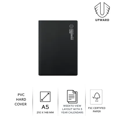 2027 Upward Standard Diary by Collins | Executive Business Planner PVC Cover Organiser & Appointment Diary