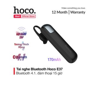 Tai nghe Bluetooth Hoco E37 Gratified Business V4.1 Pin trâu đàm thoại 15h rảnh tay cho ace lái xe - Hàng Chính Hãng