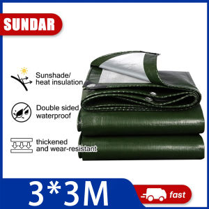 SUNDAR Trapal Waterproof Makapal Canopy Heavy Duty Outdoor Portable Tarpaulin PE Roll Up Roll Down Sunscreen