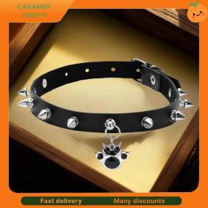 ❣️❣️❣️ Hip Hop Black Leather Rivets Cat Claw Necklace For Women Dark Spicy Girls Chokers Trend Cool Gothic Fashion Jewelry Accessories
