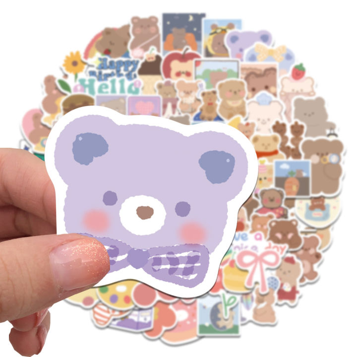102PCS No duplicates cartoon Korean bear graffiti stickers decorative ...