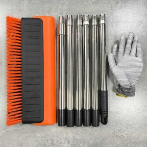 GFNIE4 Stainless Steel Telescopic Snow Brush 4/5/6/7/8/9/10/11 sections 149cm-401cm Long Handle Snow Sweeper Simple tool Long Handle Roof Snow Remover Roof RV Solar Panel