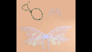 Bộ đồ đóng vai ELF với cánh bướm Tai ELF Vòng Hoa Trang Phục Công Chúa Phụ kiện cho lễ cưới giáng sinh