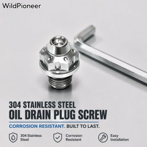 WildPioneer Oil Drain Plug Screw 304 Stainless Steel Self Tapping Thread With Copper Gasket For Motorcycle Car
