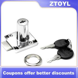 【ZTOYL】 Drawer Locks with 2 Keys Cabinet Lock Rolled Steel Furniture Hardware Cam Locks