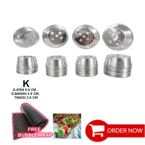 PROMO HARGA ISI 20 PCS - CETAKAN KUE BOLU KUKUS MOTIF LUBANG UKURAN PENDEK BAHAN ALUMUNIUM