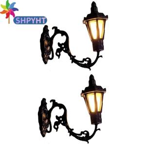 SHPYHT โคมไฟติดผนังตกแต่งบ้านตุ๊กตา1 12 2ชิ้นโคมไฟระย้าในสวนในลานและโต๊ะทรายไฟ LED