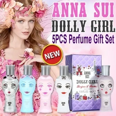 Anna Sui Dolly Girl EDT Gift-Set Perfect for Gift 5pcs Set