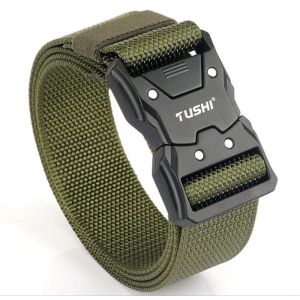 TRENDING-tali pinggang kanvas/katun pria model militer praktis kuat kokoh kepala fiber